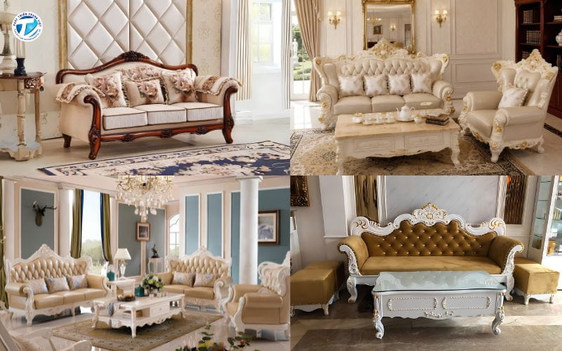 Các mẫu ghế sofa tân cổ điển dạng văng tối ưu diện tích